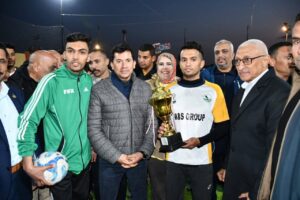 وزير الشباب والرياضة ومحافظ شمال سيناء يفتتحان أعمال تطوير الملعب الخماسي