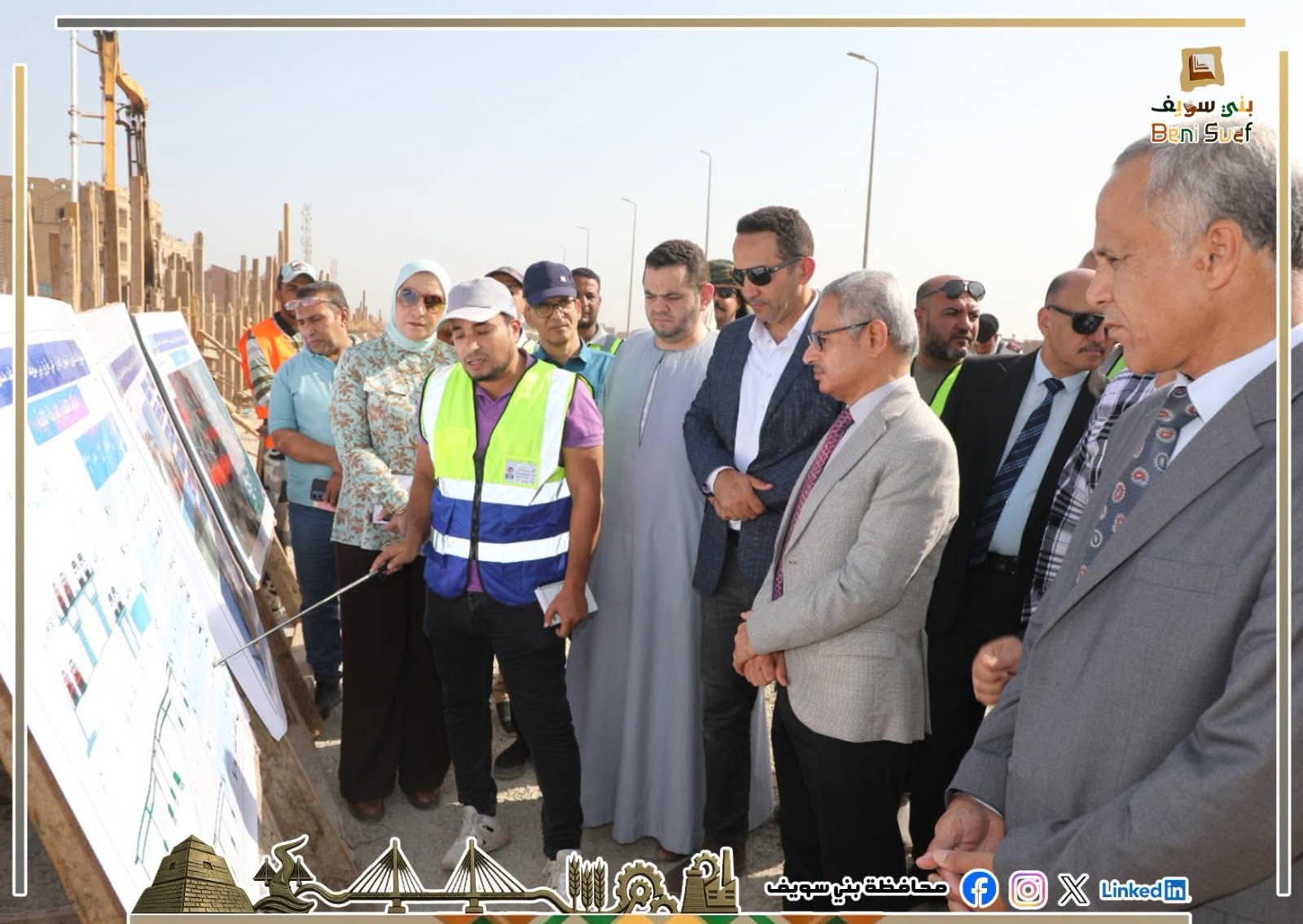 محافظ بني سويف يتابع مشروعات الطرق والكباري