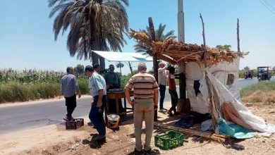 حملة لإزالة الاشغالات الموجودة على طريق مصر أسوان بمركز سمالوط المنيا