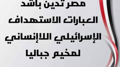 مصر تدين الإستهداف الإسرائيلي لمخيم جباليا