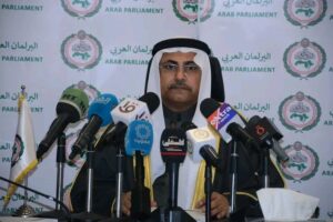 البرلمان العربي " يوافق علي مشروع بيانه النهائي الصادر عن الجلسة الخاصة بفلسطين