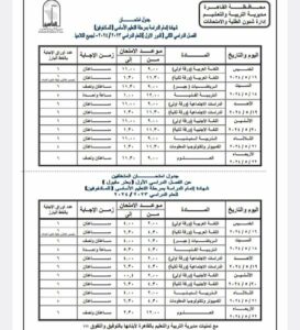 محافظ القاهرة يعتمد جدول إمتحانات الفصل الدراسى الثانى للعام الدراسى 2023/2024 