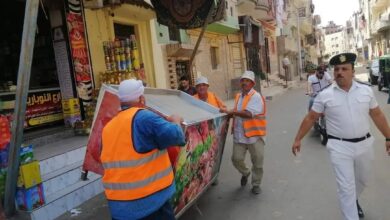 رفع 2125 حالة إشغال طريق مخالف بنطاق 5 مراكز بالبحيرة