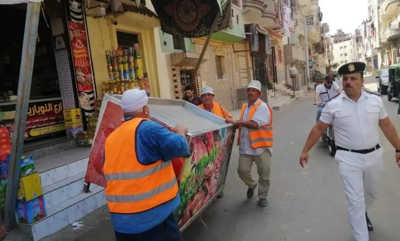 رفع 2125 حالة إشغال طريق مخالف بنطاق 5 مراكز بالبحيرة