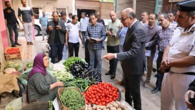 محافظ المنيا يقود حملة تفتيشية مكبرة على أسواق حي غرب وميدان الساعة لضبط الأسعار والاشغالات وسرقة التيار الكهربائى