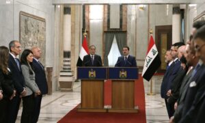 المؤتمر الصحفي المشترك لرئيسي وزراء مصر والعراق