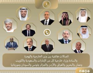 اتصالات مكثفة لوزير الخارجية والهجرة مع عدد من وزراء الخارجية العرب