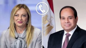 الرئيس السيسى يتلقى اتصالاً هاتفياً من رئيسة الوزراء الإيطالية ” ميلونى “