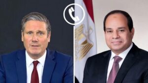 الرئيس السيسى يتلقى اتصالاً هاتفياً من رئيس الوزراء البريطاني ” كير ستارمر “