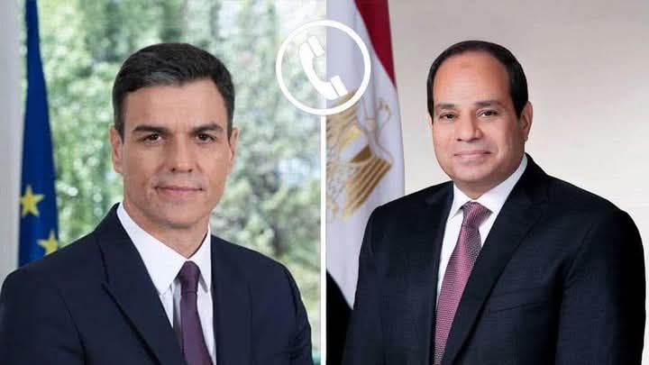 الرئيس السيسى يتلقى اتصالاً هاتفياً من رئيس الوزراء الأسبانى