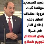 * الرئيس السيسي: موقفنا ثابت بضرورة استئناف اتفاق وقف إطلاق النار في غزة ورفض استخدام التجويع كسلاح
