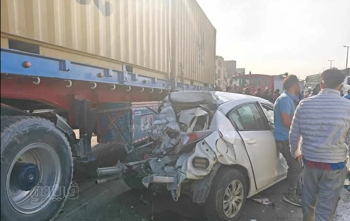 بالصور : حادث تصادم مروع ل 7 سيارات أعلى دائري المنيب