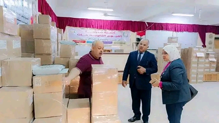 الفيوم: قبيصي يتابع مركز توزيع أسئلة الشهادة الإعدادية من داخل المطبعة السرية.