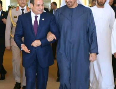 رئيس دولة الإمارات العربية المتحدة يستقبل الرئيس السيسى بمطار " أبوظبى الدولى