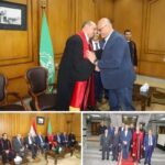 محافظ القليوبية يستقبل راعي الكنيسة الإنجيلية بالقليوبية لتقديم تهنئة عيدالأضحى.