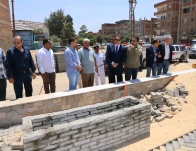 محافظ المنوفية يتفقد مشروعات تطوير مداخل العاصمة