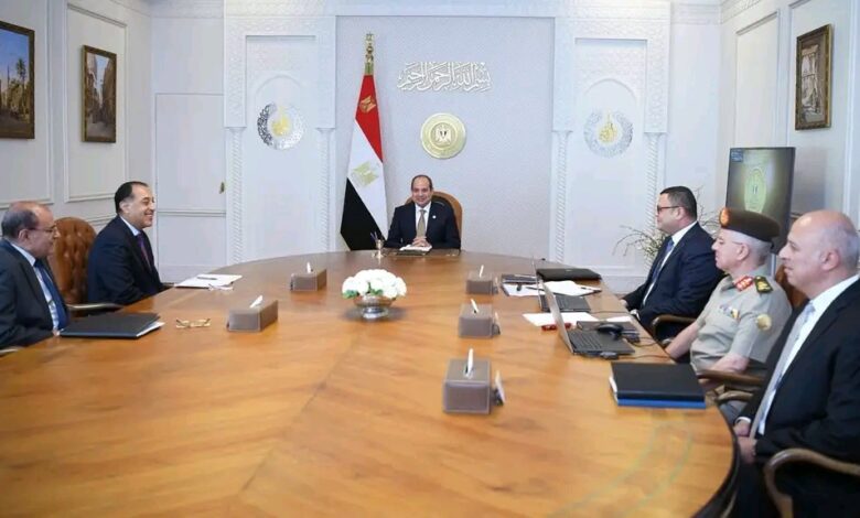 الرئيس السيسى يجتمع برئيس الوزراء وعدد من الوزراء والمسؤولين