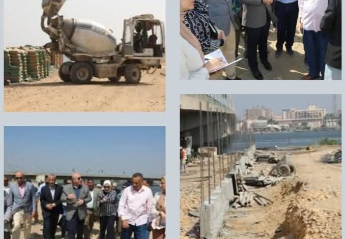 غنيم يتفقد الموقف التنفيذي لمشروع المرسى السياحى على الساحل الشرقي لنهر النيل