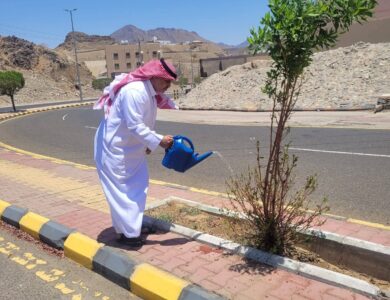 بيئة الكامل تنفذ ثلاث مبادرات لسقيا وتنظيف الحدائق
