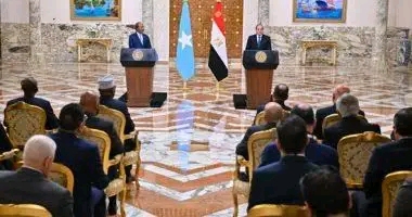 الرئيس السيسى يستقبل الرئيس الصومالي " حسن شيخ محمود " بمدينة العلمين