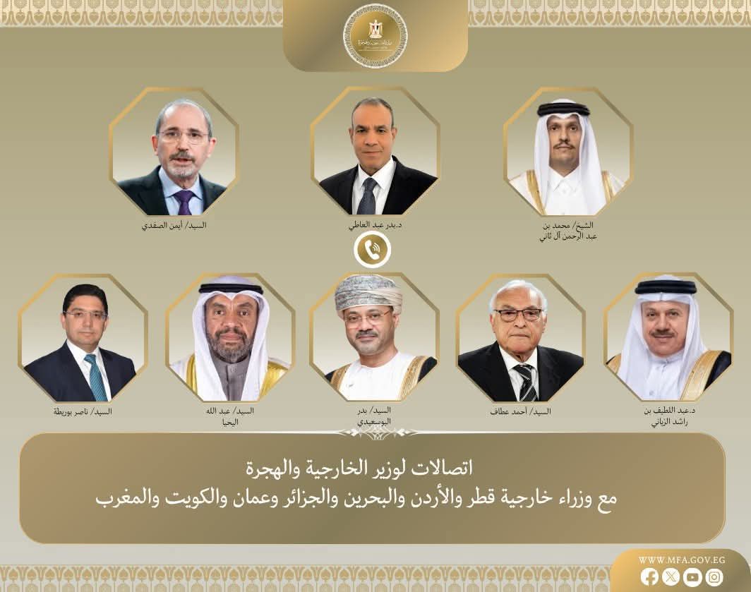 اتصالات هاتفية بين وزير الخارجية والهجرة ونظرائه في 7 دول عربية