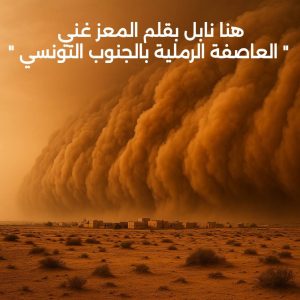 هنا نابل ، العاصفة الرملية التي جدّت اليوم الخميس 10 جويلية 2025