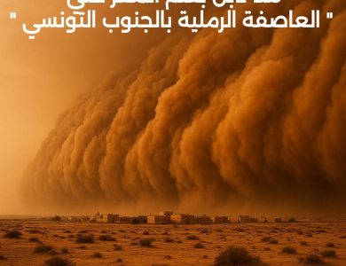 هنا نابل ، العاصفة الرملية التي جدّت اليوم الخميس 10 جويلية 2025