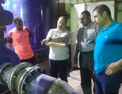 أسوان : عامر حلاوة يتابع جهود زيادة الضغوط والمياه المنتجة بمحطة مياة بلانة و العقبة  
