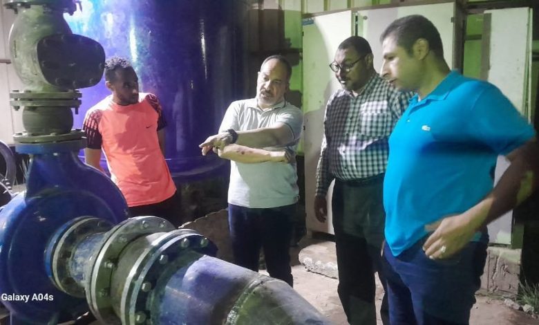 أسوان : عامر حلاوة يتابع جهود زيادة الضغوط والمياه المنتجة بمحطة مياة بلانة و العقبة