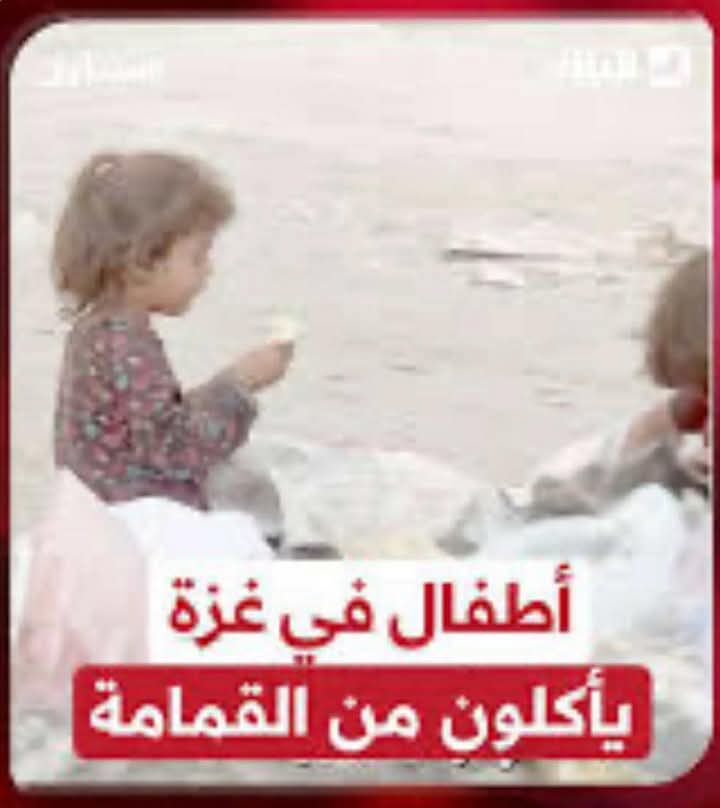 أطفال غزة وأمهاتهم يأكلون القمامة