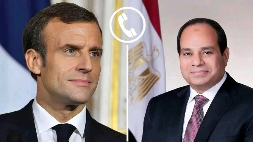 الرئيس السيسى يتلقى اتصالاً هاتفياً من الرئيس الفرنسي ماكرون