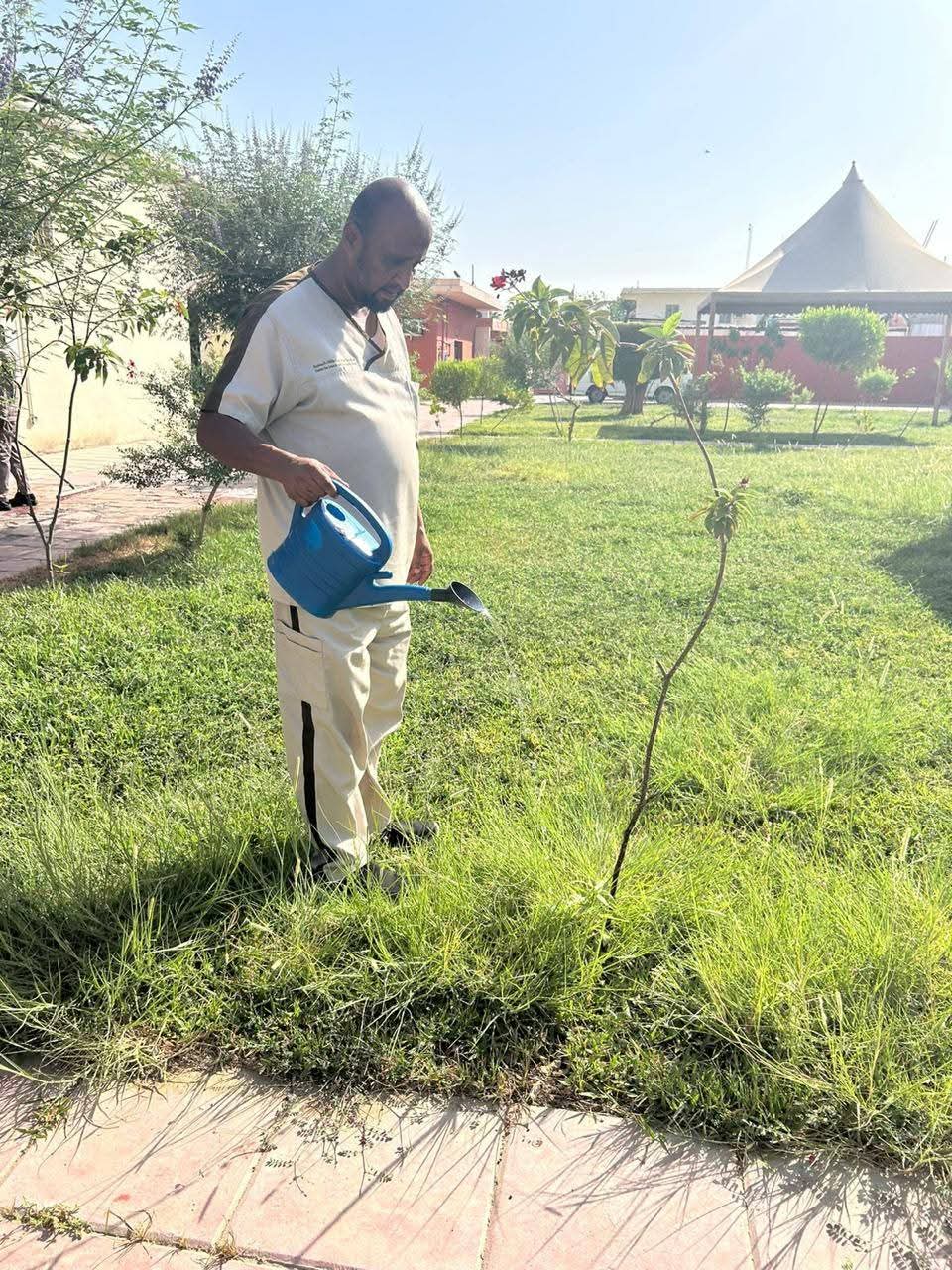 بيئة جدة تواصل جهودها البيئية في مبادرات التشجير وسقيا المزروعات بمستشفى الصحة النفسية بجدة