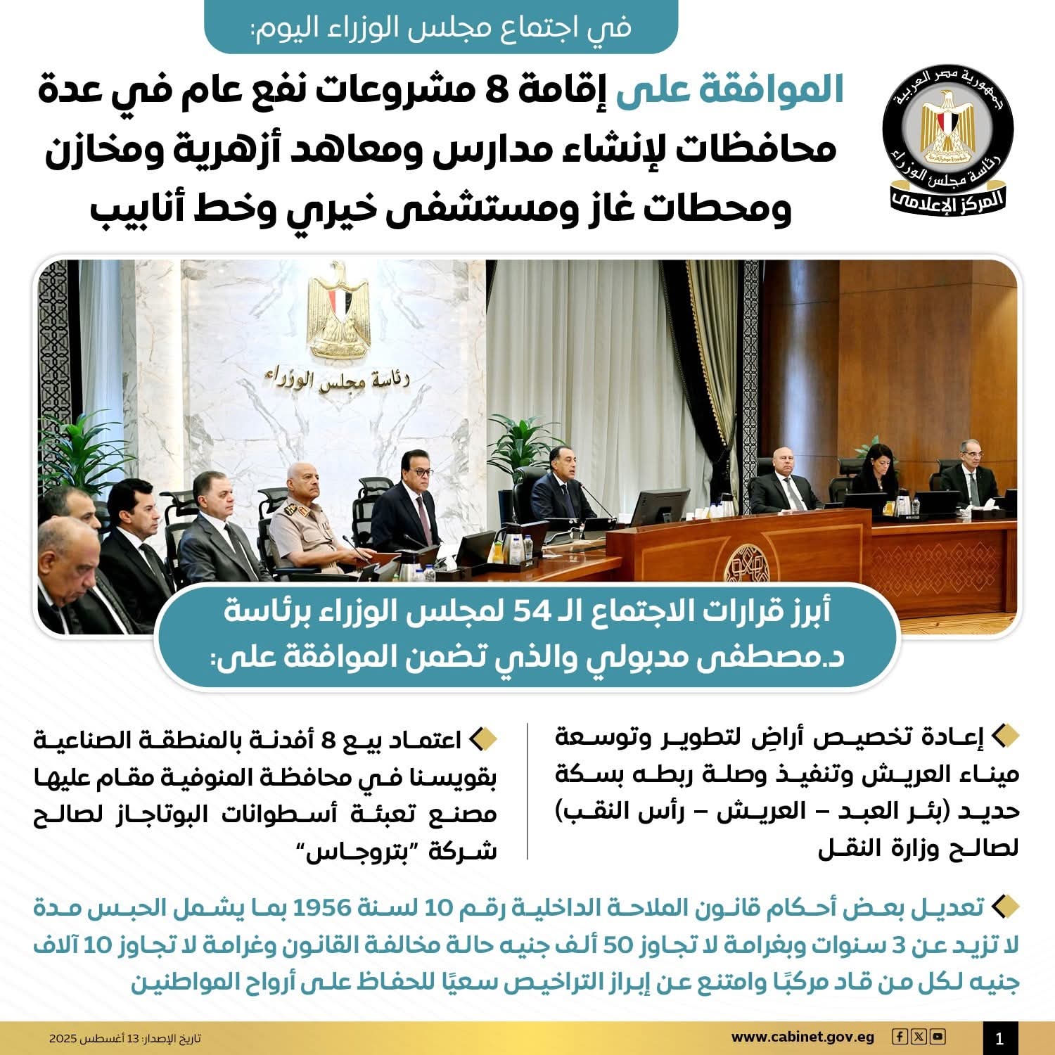 في اجتماع مجلس الوزراء اليوم