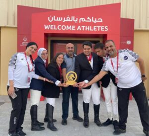 وزيرة التضامن تهنئ لأبطال الأولمبياد في مسابقة الفروسية الإقليمية العين 2025