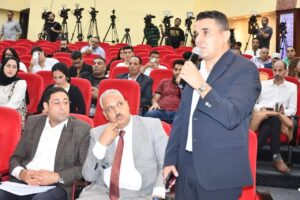 وزير الشباب والرياضة ونقيب الإعلاميين يشهدان الحلقة النقاشية والمؤتمر الإعلامي حول قانون الرياضة الجديد