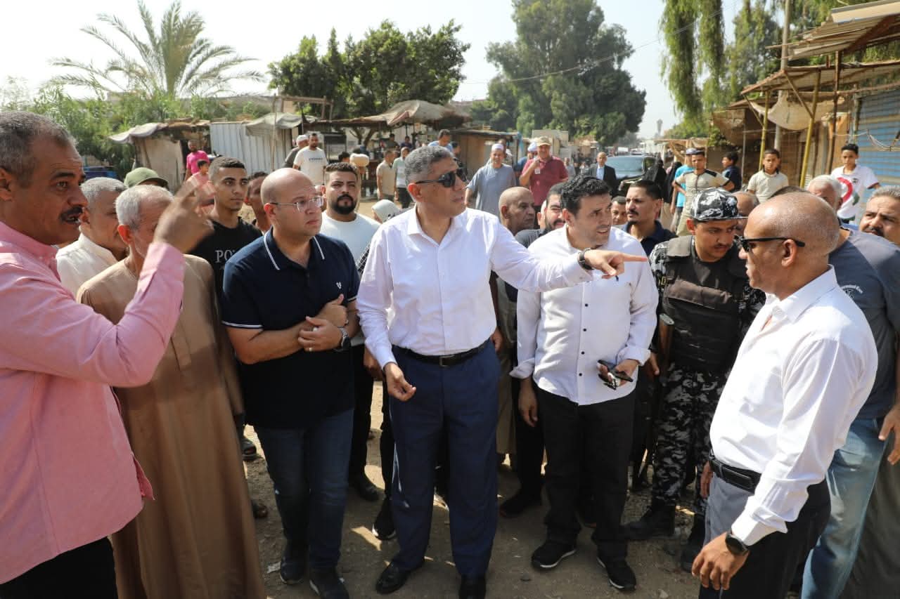 تفقد المهندس عادل النجار محافظ الجيزة موقع محطة قطار نكلا بمركز منشاة القناطر التابعة لخط السكة الحديد ( بشتيل – إيتاي