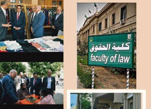 رئيس جامعة القاهرة يلتقي أساتذة وطلاب كلية الحقوق