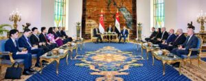 الرئيس السيسى والسيدة قرينته يستقبلان رئيس جمهورية سنغافورة والسيدة قرينته