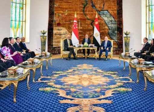 الرئيس السيسى والسيدة قرينته يستقبلان رئيس جمهورية سنغافورة والسيدة قرينته