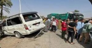 إصابة 7 أشخاص في انقلاب ميكروباص بسبب السرعة الزائدة بطريق أسيوط الصحراوي الغربي بالفيوم
