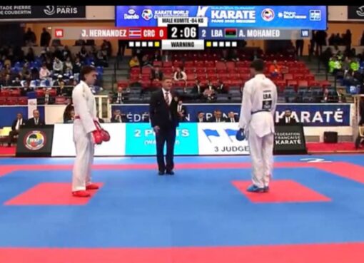 البطل محمد أبودبوس يحقق نتائج مبهرة بطولة العالم المقامة بفرنسا