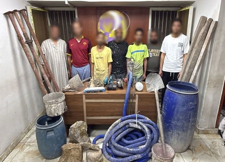 ضبط 7 أشخاص بالقاهرة لقيامهم بأعمال الحفر والتنقيب غير المشروع عن الآثار