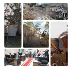 محافظ المنوفية يواصل إزالة التعديات الخطرة على طرح النهر ضمن مشروع ضبط النيل