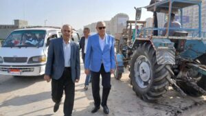 اشرف الجندى يتابع أعمال إنشاء كورنيش محور محلة منوف بطنطا.