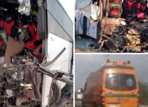 تصادم مروع بين أتوبيس سياحي و تريلا بطريق رأس غارب–الغردقة.. مصرع شخصين وإصابة 39 آخرين أغلبهم أجانب