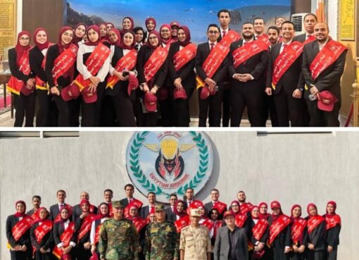 بالتعاون مع قوات الدفاع الشعبي والعسكري جامعة حلوان تنظم زيارة ميدانية إلى قوات المظلات المصرية