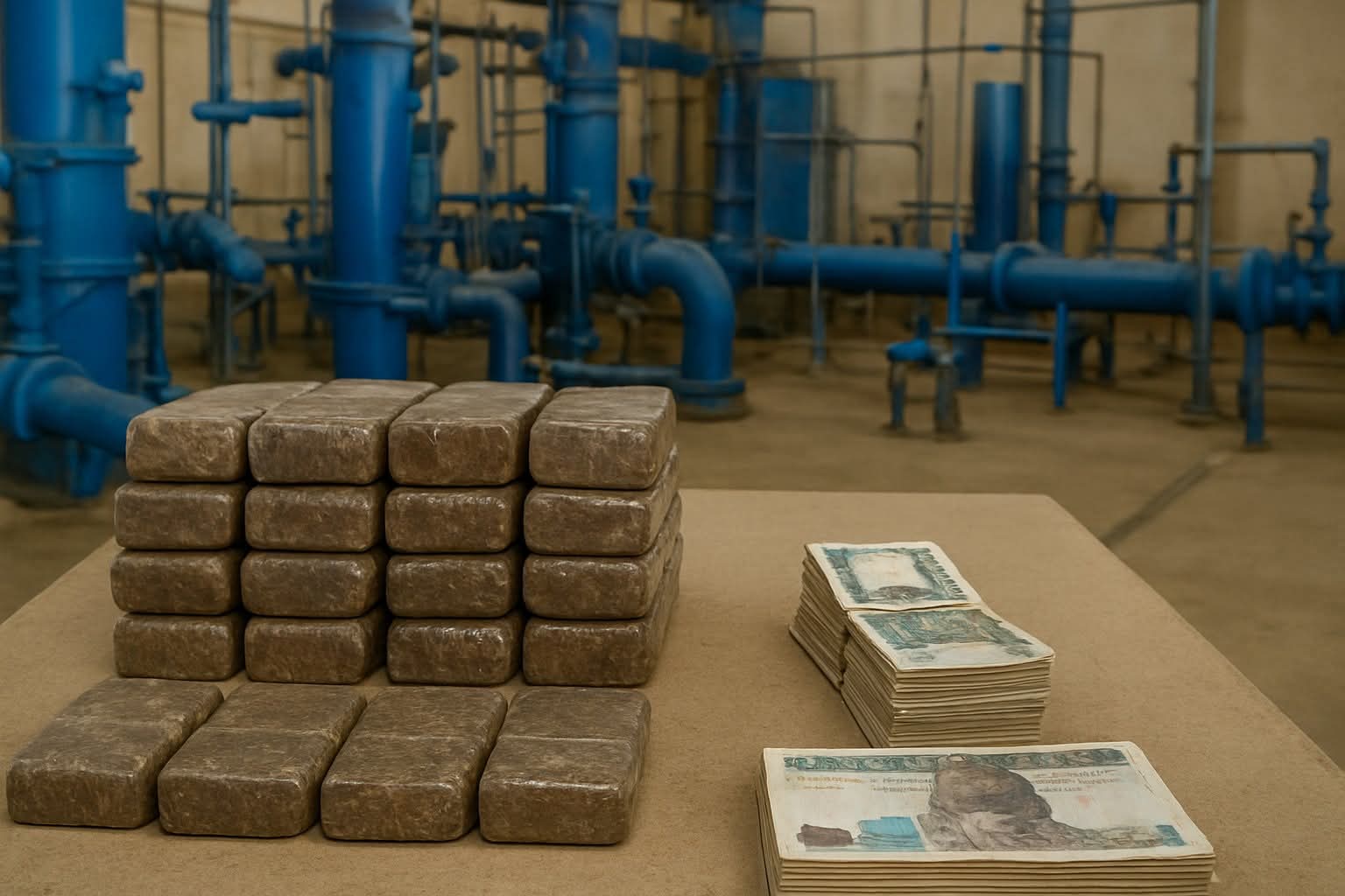 ضبط 62 طربة حشيش و140 ألف جنيه داخل محطة مياه الشرب بسمنود