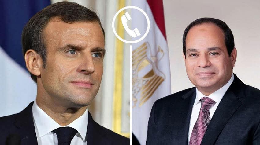 الرئيس السيسى يتلقى اتصالاً هاتفياً من الرئيس الفرنسي ايمانويل ماكرون