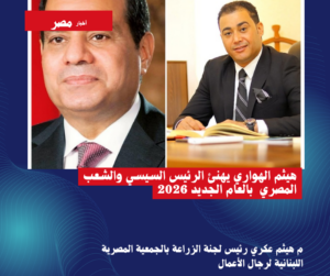 هيثم الهواري يهنئ الرئيس السيسي والشعب المصري  بالعام الجديد 2026