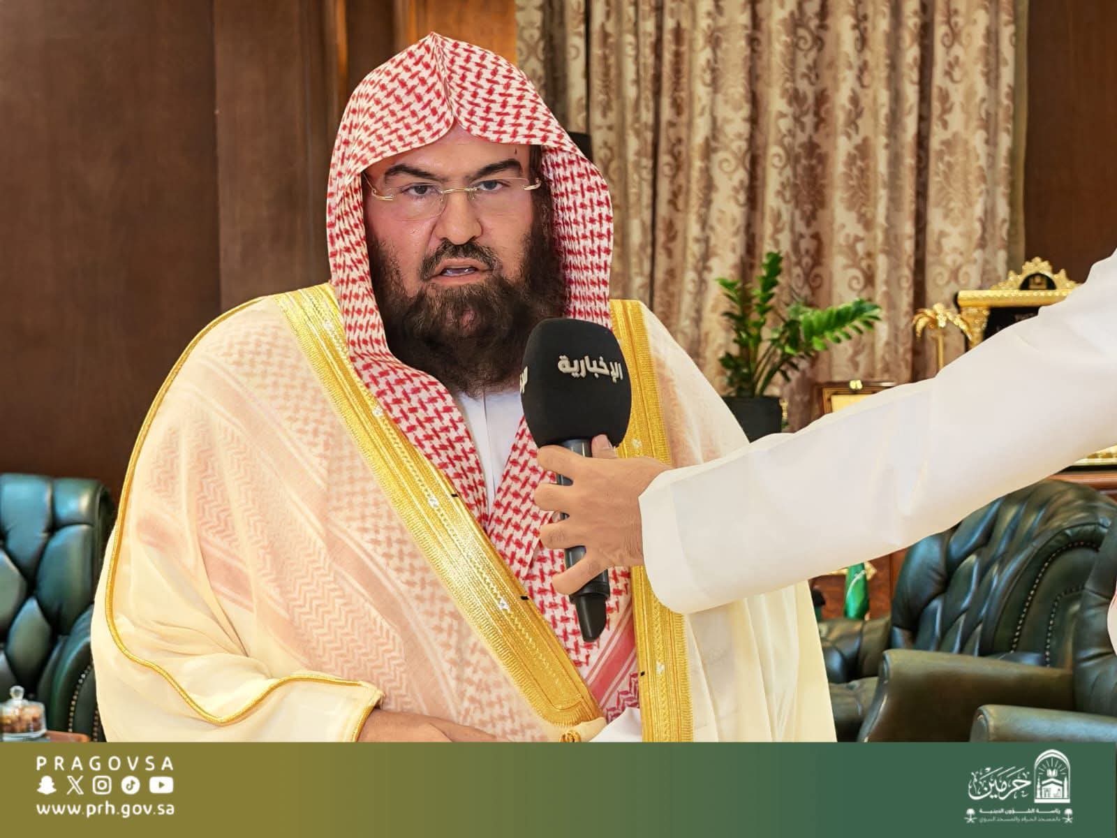 معالي الرئيس يحلّ ضيفًا على قناة الإخبارية في برنامج نافذة على الحرم بعد صلاة الجمعة